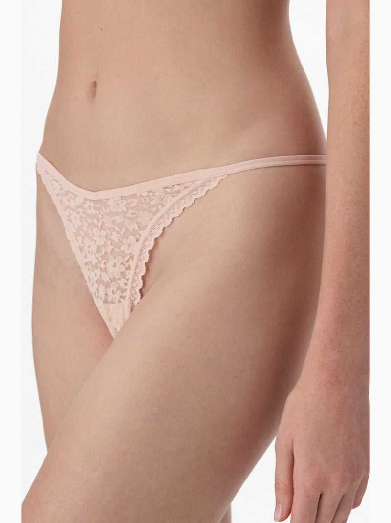 Easy dentelle col v fleuri string penti Rose clair - Kiabi