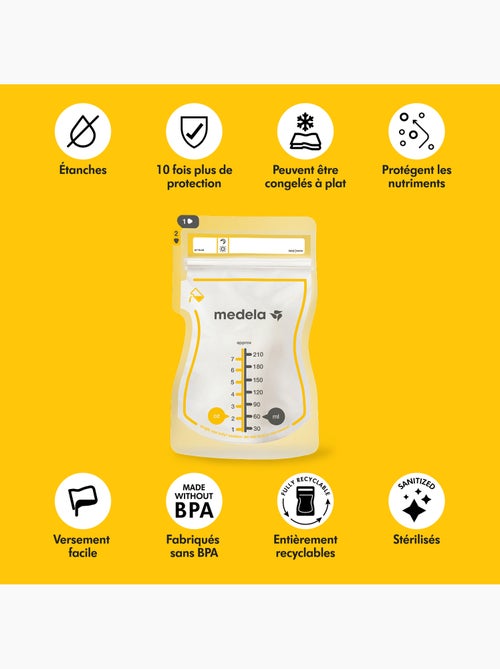 EASY POUR - Sachets de Conservation Lait Maternel x50 - Bec Verseur Anti-Fuite, Versement Facile à - Kiabi