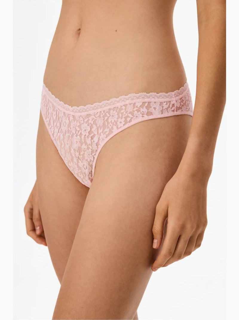 Easy slip brésilien fleuri à découpe en v penti Rose clair - Kiabi