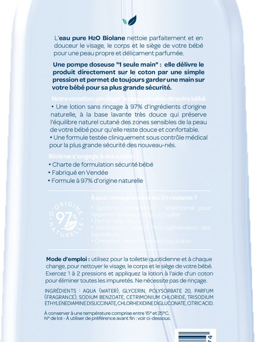 Eau pure h2o 750ml biolane - Kiabi Eau pure h2o 750ml biolane - Kiabi