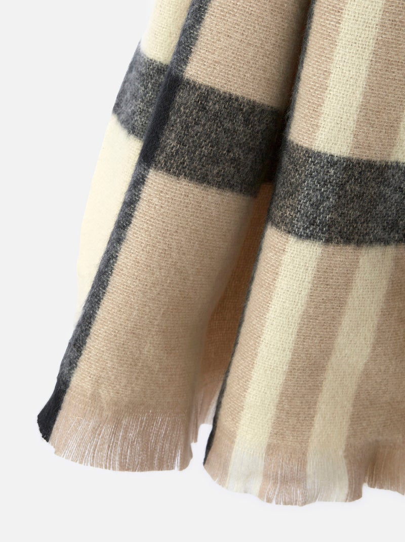 Echarpe à carreaux - Damart Beige - Kiabi