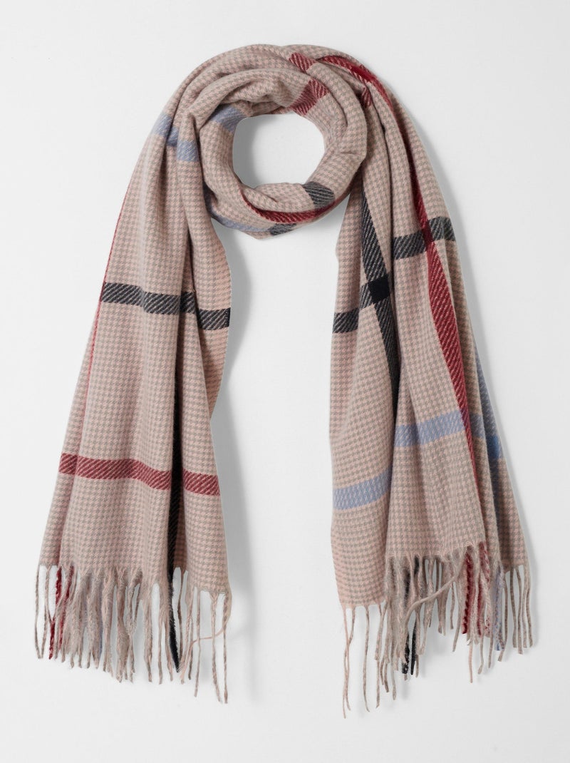 Écharpe à carreaux  - Damart Rose - Kiabi