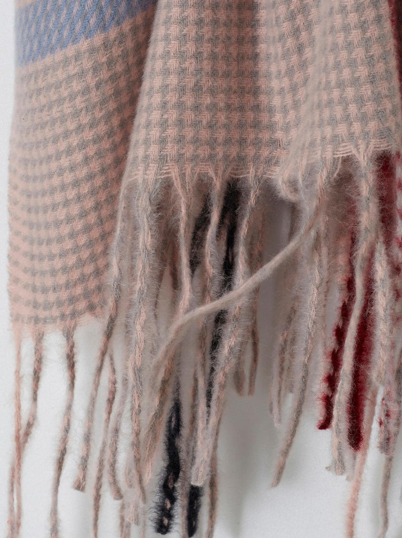 Écharpe à carreaux  - Damart Rose - Kiabi