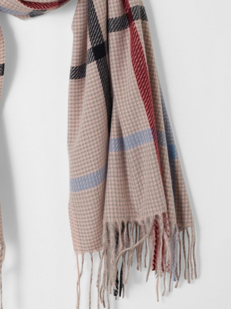 Écharpe à carreaux  - Damart Rose - Kiabi