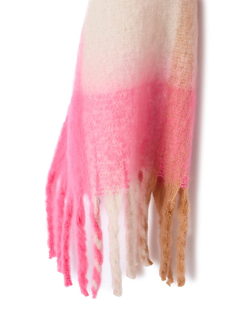 Echarpe à carreaux effet laineux - Damart Rose - Kiabi