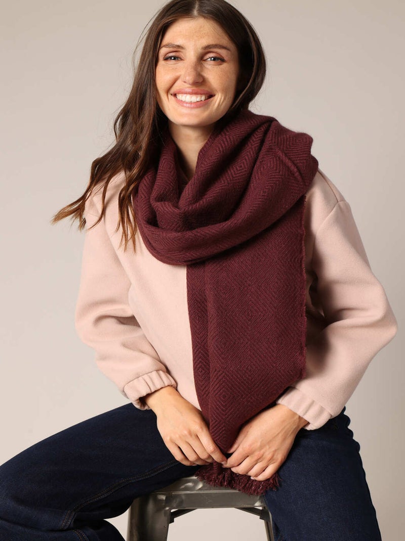 Écharpe à chevrons avec franges délicates 'Deeluxe' Violet - Kiabi