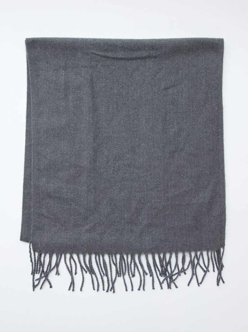 Echarpe à frange Gris - Kiabi