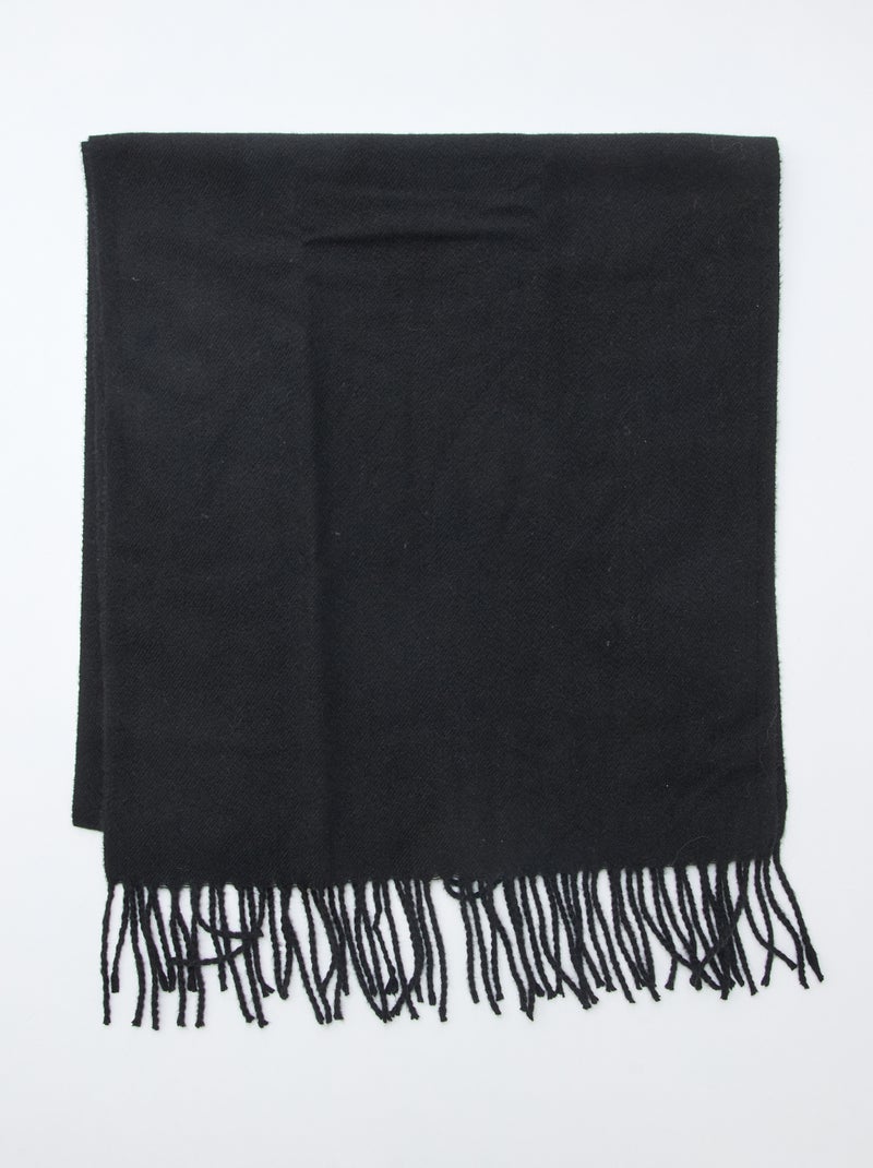 Echarpe à frange Noir - Kiabi