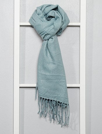 Écharpe à franges et fils dorés