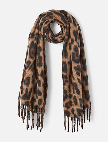 Echarpe à franges motif animalier - Damart