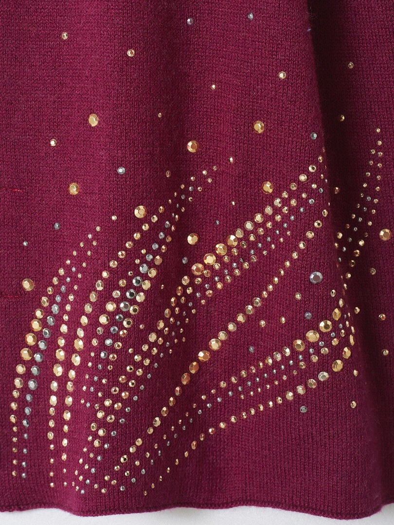 Écharpe Cadeau PRINTEMPS Rouge Soie Et Velours à Paillettes - Douce, Festive Et Toute Neuve Avec étiquettes !