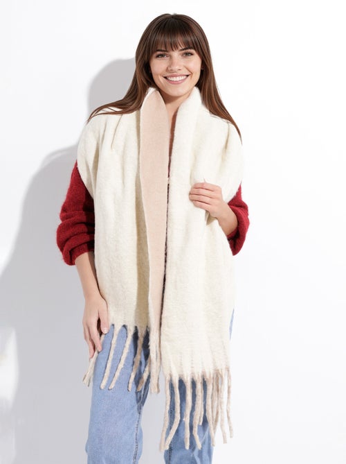 Echarpe bicolore avec grandes franges - AFIBEL - Kiabi