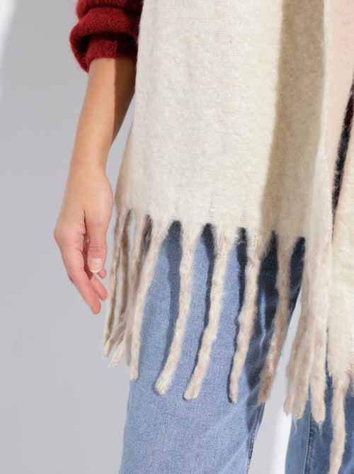 Echarpe bicolore avec grandes franges - AFIBEL - Kiabi