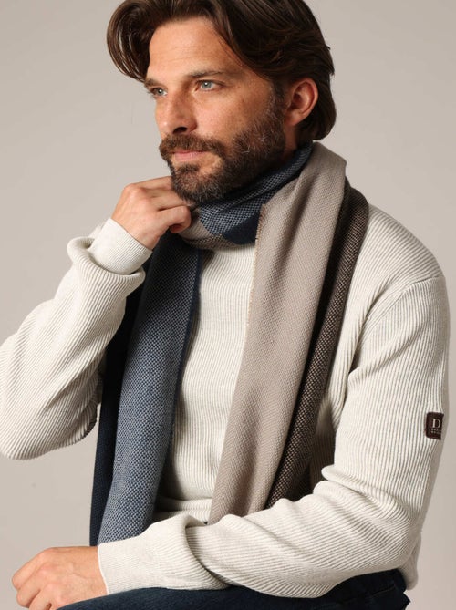 Écharpe bicolore douce à motifs discrets 'Deeluxe' - Kiabi