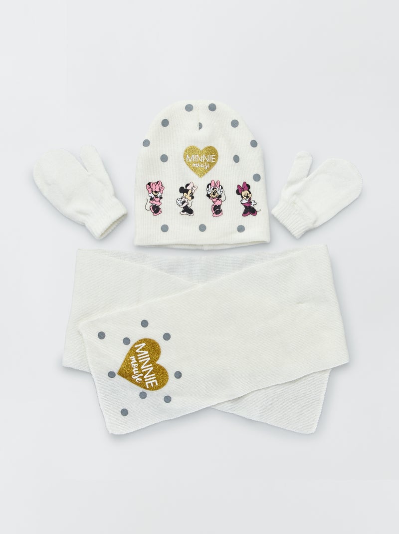 Echarpe + bonnet + gants Blanc - Kiabi