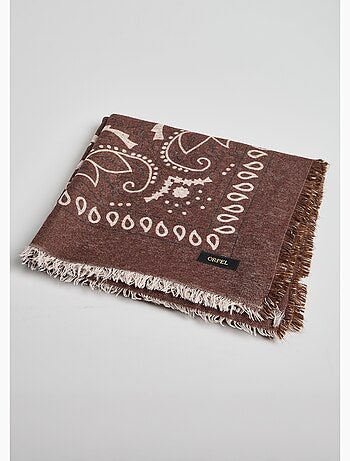 Echarpe carrée motif bandana avec laine - afibel