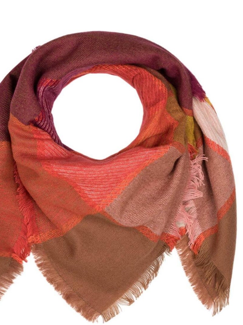 Echarpe carrée Tango - Fabriqué en France Orange - Kiabi