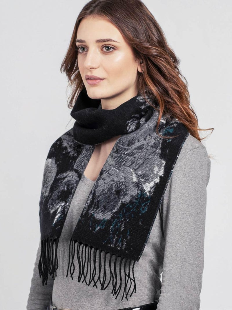 Echarpe cashcryl Rosy - Fabriqué en France Noir Gris - Kiabi