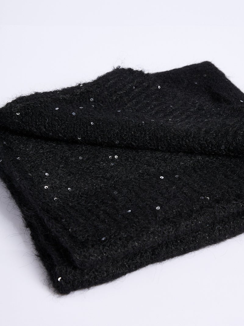 Echarpe chaud maille brillante à sequins - AFIBEL Noir - Kiabi