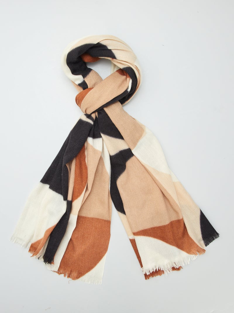 Echarpe chaude à motif Marron - Kiabi
