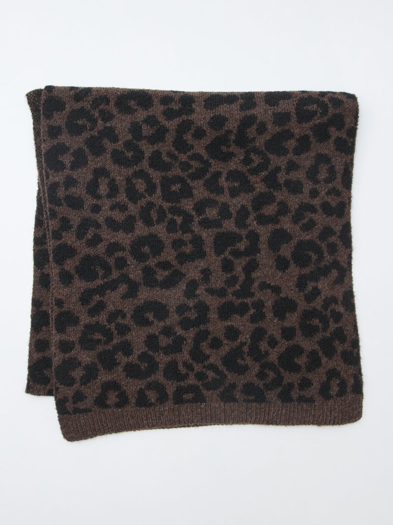 Echarpe chaude léopard Marron - Kiabi