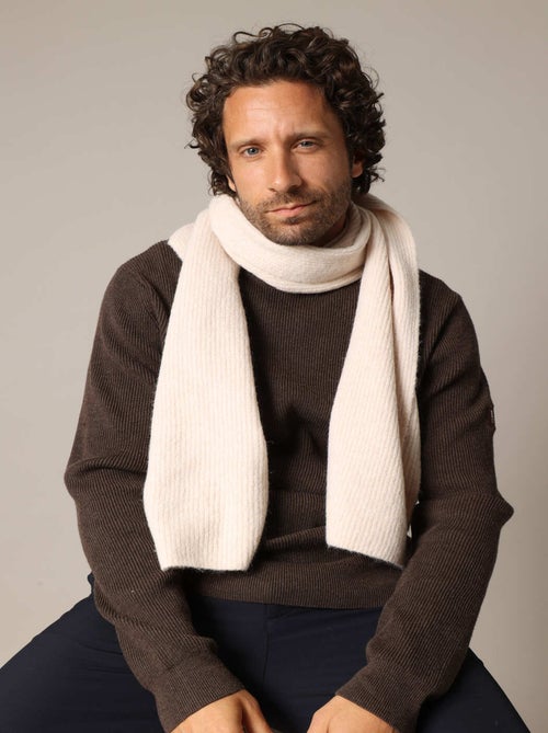 Écharpe côtelée unie en laine, douce et chaude 'Deeluxe' - Kiabi