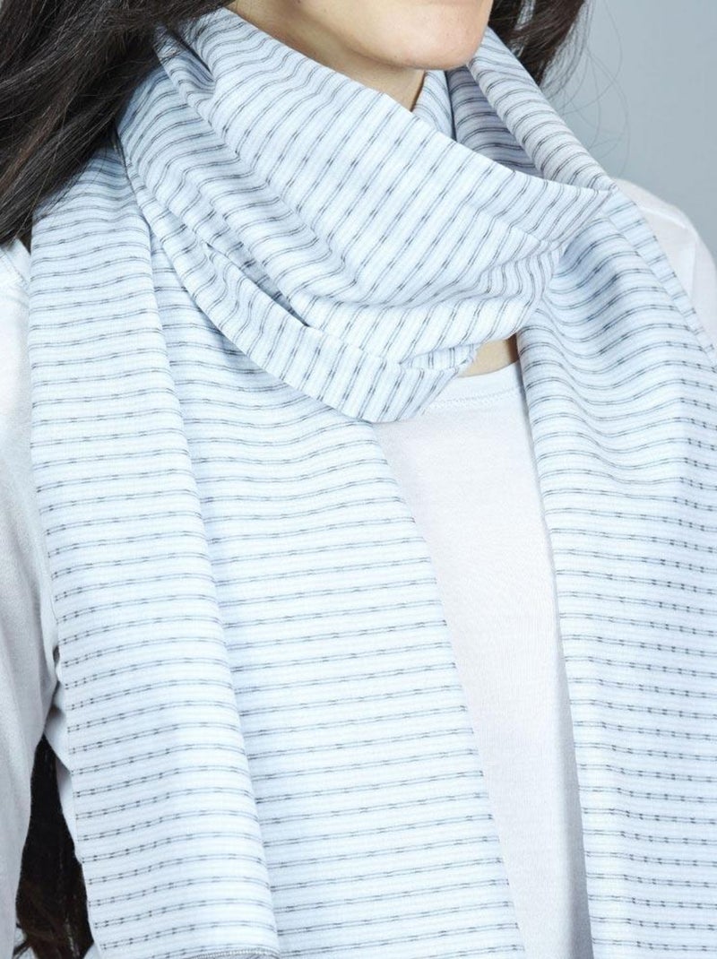 Echarpe coton Darna Blanc Bleu - Kiabi