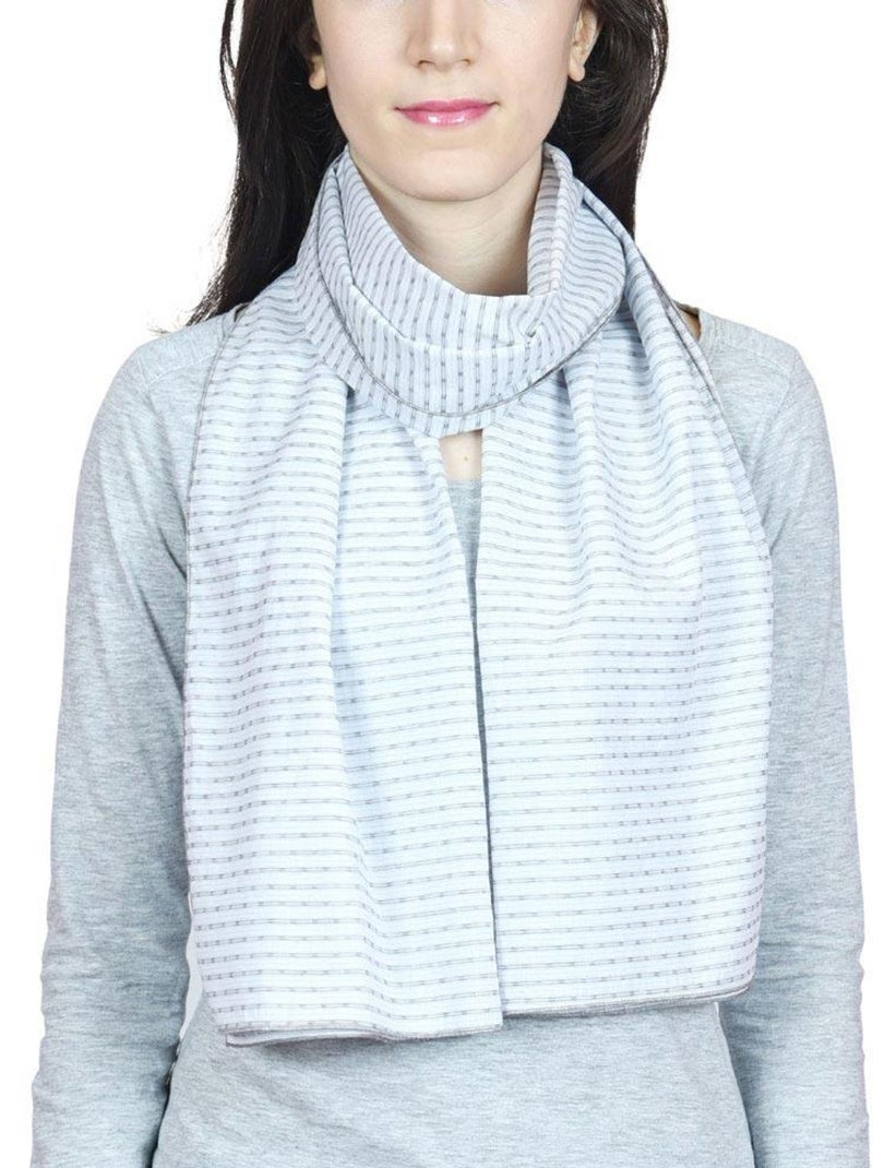 Echarpe coton Darna Blanc Bleu - Kiabi