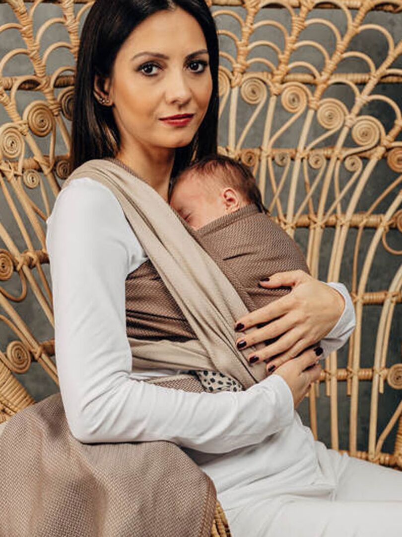 Echarpe De Portage LITTLE HERRINGBONE GREY 4.6m - LENNYLAMB