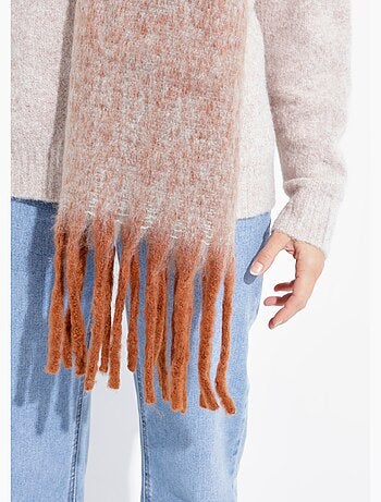 Echarpe douce avec franges contrastées - AFIBEL