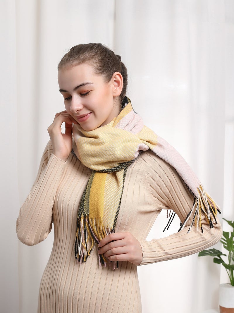 Echarpe en cachemire Bigcase Jaune - Kiabi