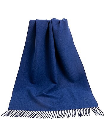 Écharpe en cachemire bleu marine Recto-Verso