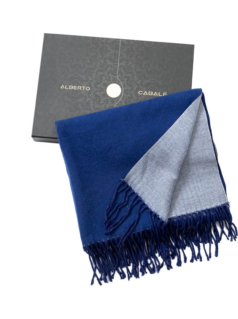 Écharpe en cachemire bleu marine Recto-Verso Bleu marine - Kiabi