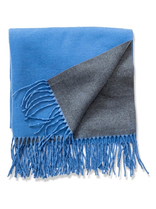 Écharpe en cachemire bleu Recto-Verso - Kiabi