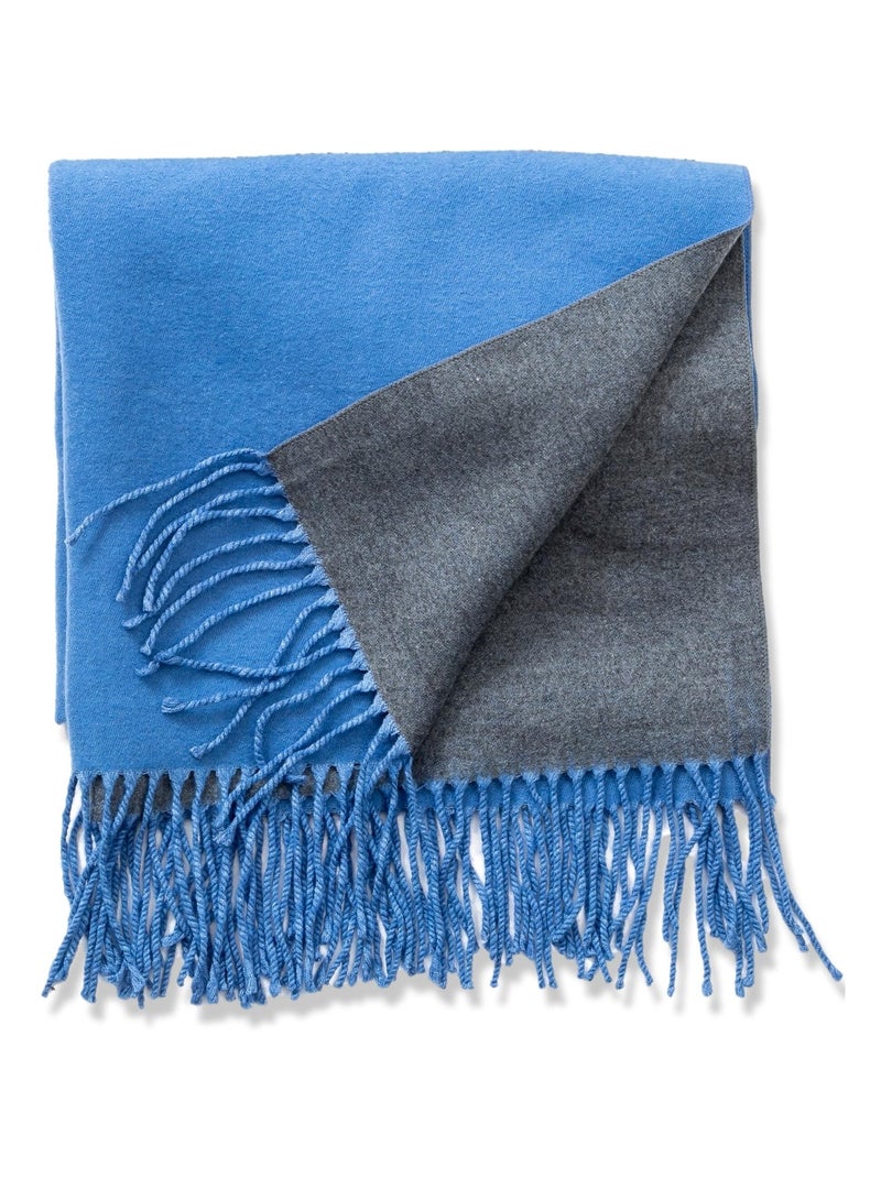 Écharpe en cachemire bleu Recto-Verso Bleu - Kiabi