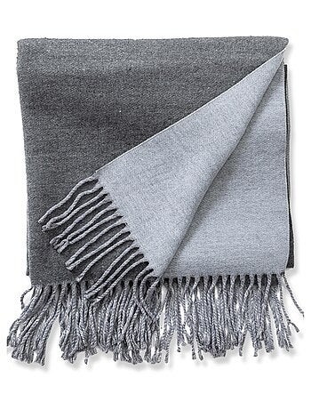 Écharpe en cachemire gris Recto-Verso