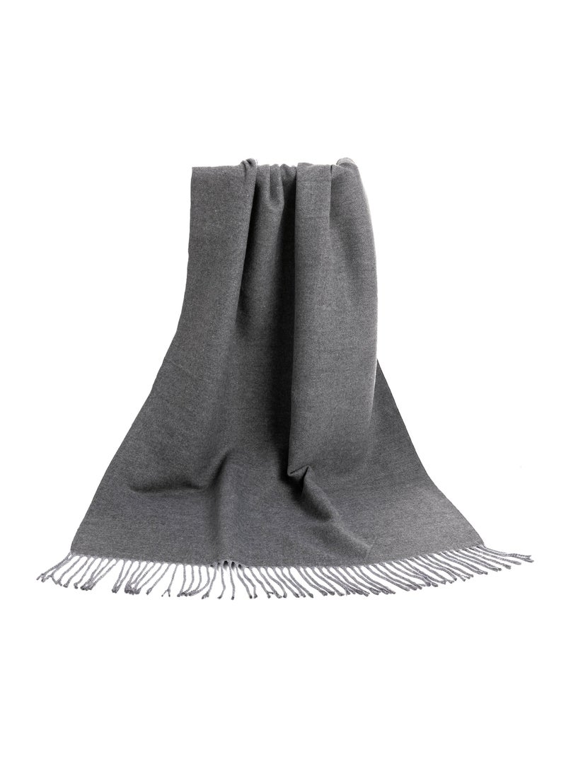 Écharpe en cachemire gris Recto-Verso Gris - Kiabi