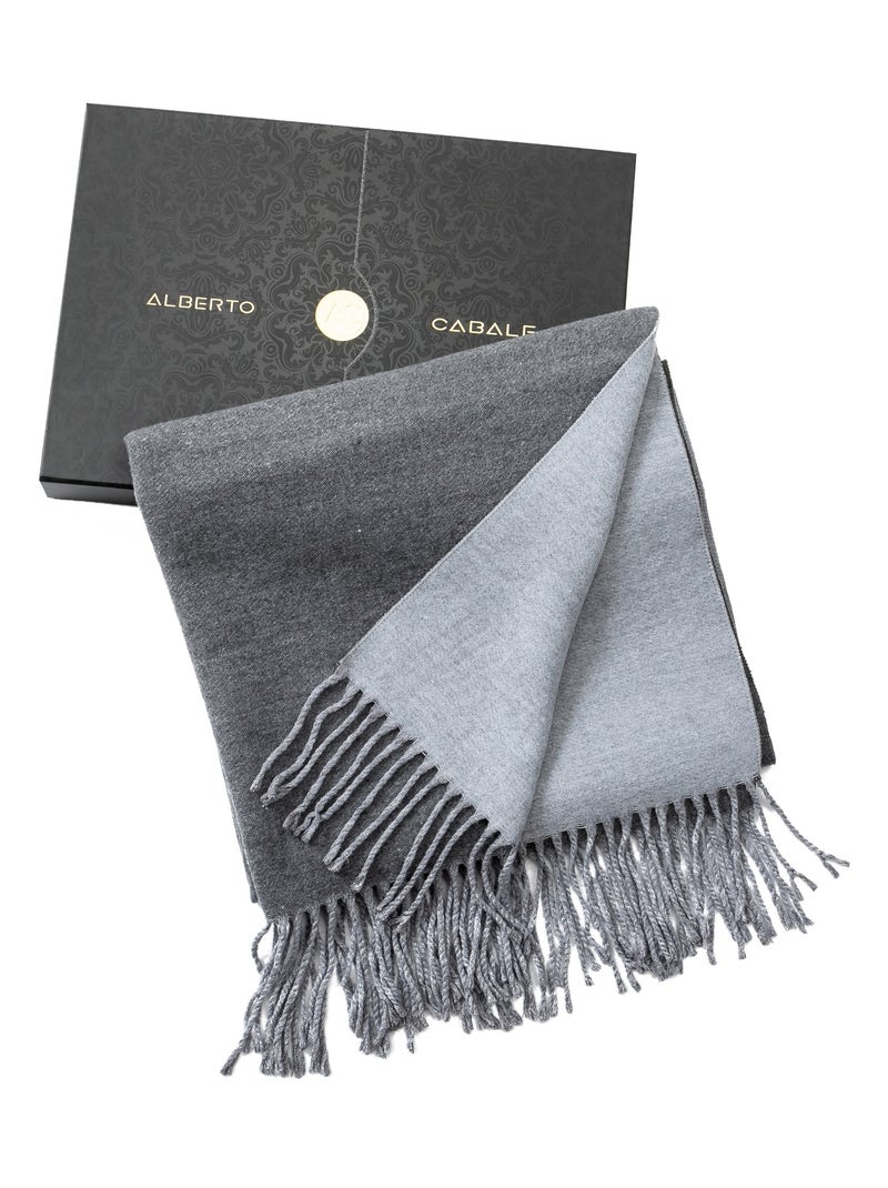 Écharpe en cachemire gris Recto-Verso Gris - Kiabi