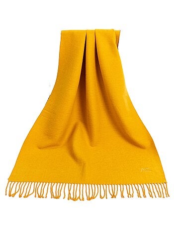 Écharpe en cachemire jaune Recto-Verso