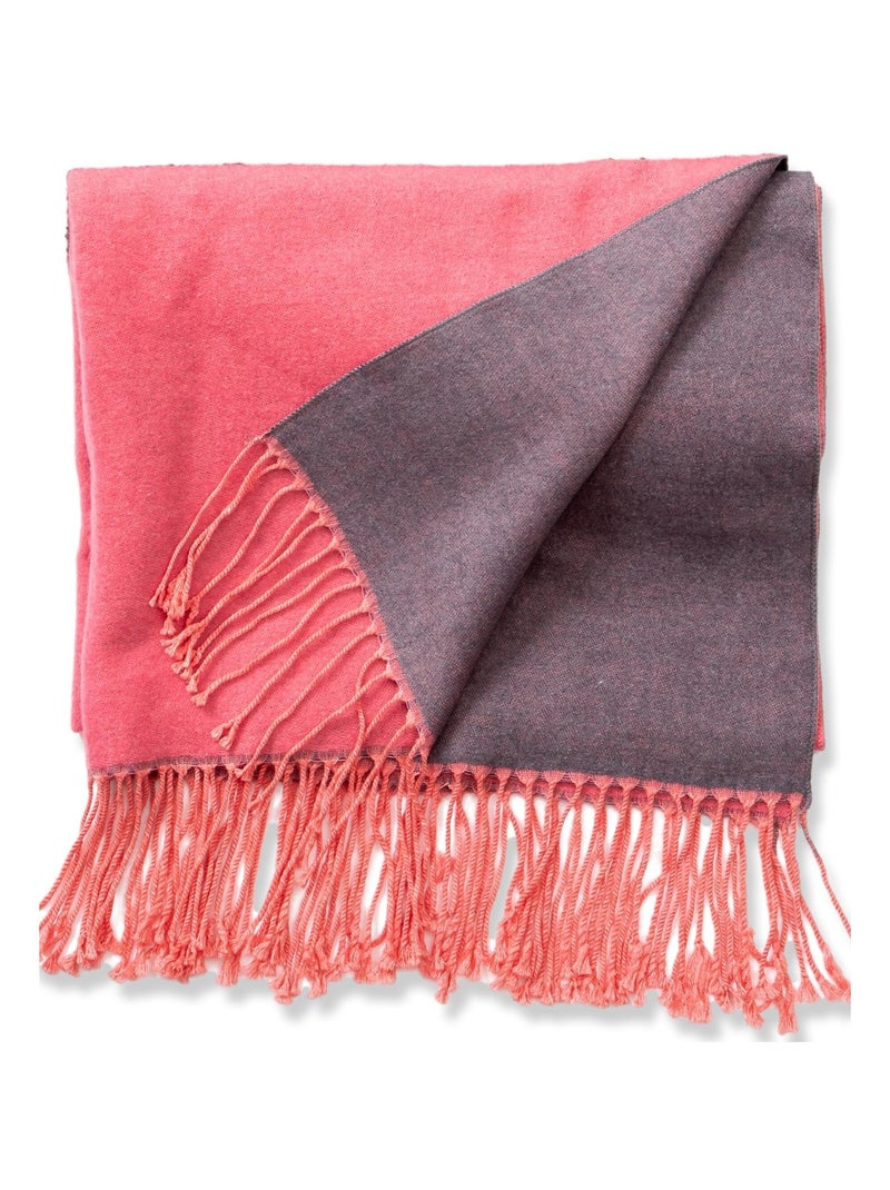 Écharpe en cachemire rose Recto-Verso Rose - Kiabi