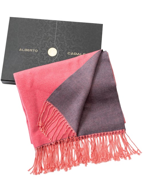 Écharpe en cachemire rose Recto-Verso - Kiabi