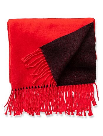 Écharpe en cachemire rouge Recto-Verso