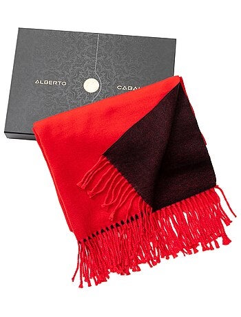Écharpe en cachemire rouge Recto-Verso