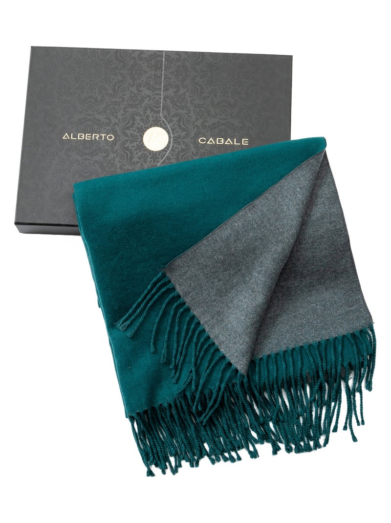Écharpe en cachemire vert Recto-Verso Vert - Kiabi