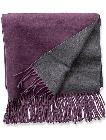 Écharpe en cachemire violet Recto-Verso
