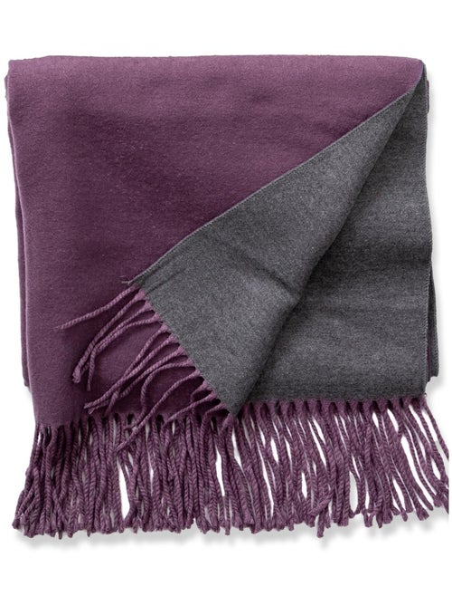 Écharpe en cachemire violet Recto-Verso - Kiabi