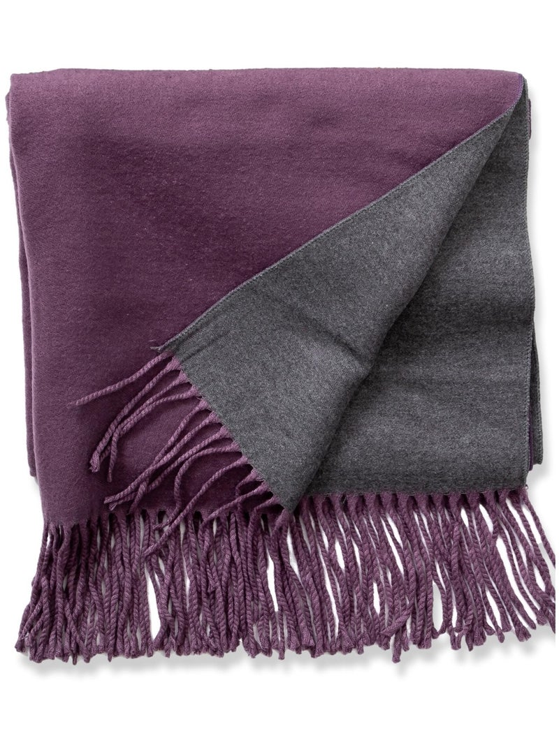 Écharpe en cachemire violet Recto-Verso Violet - Kiabi