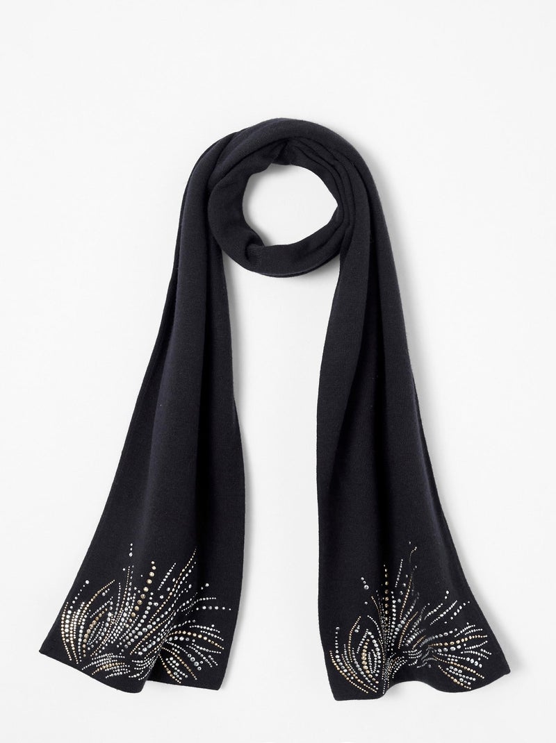 Écharpe en maille à sequins. - Damart Noir - Kiabi