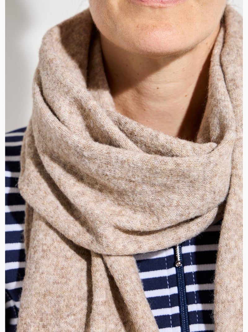 Écharpe en maille chaude avec laine - Afibel Beige chiné - Kiabi