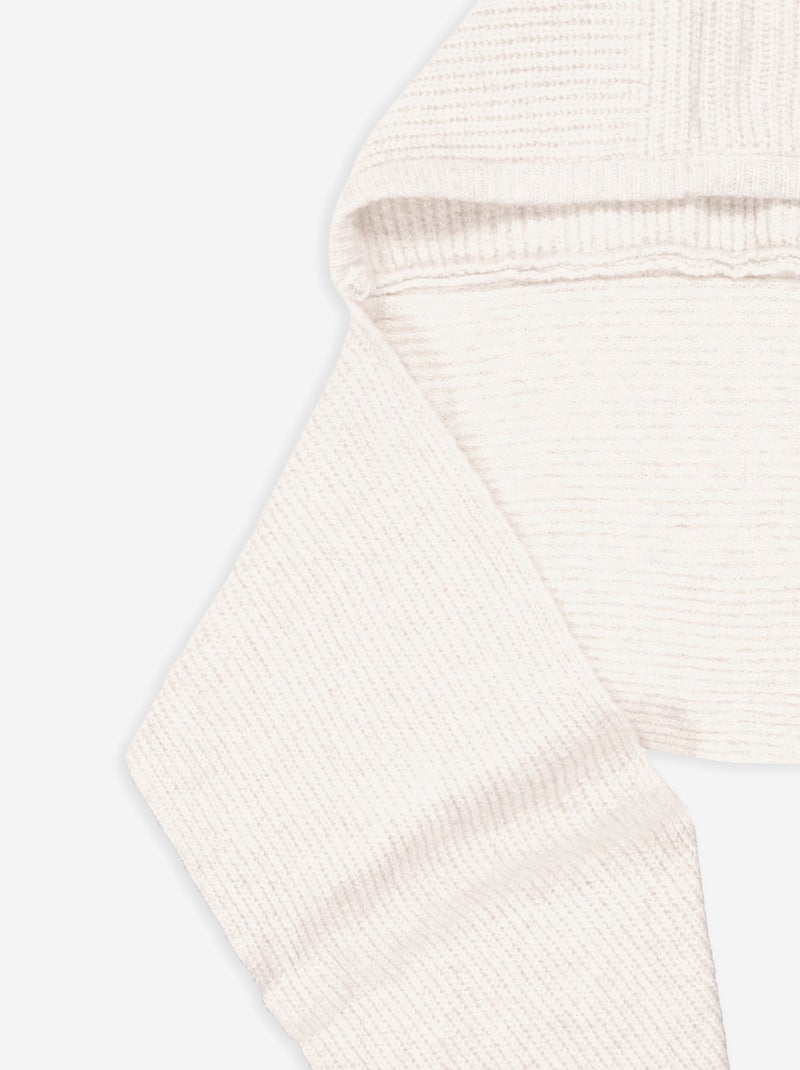 Echarpe en maille côtelée avec capuche intégrée Beige - Kiabi